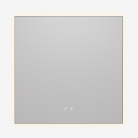 Зеркало LED VLM-4F800GM-2 800х800 c сенсорным выключателем, антизапотевание, вороненая сталь - Gidratop.ru изображение