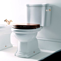 Унитаз 72х38.5см., моноблок, слив в пол, ручка смыва справа, цвет: белый - Gidratop.ru изображение