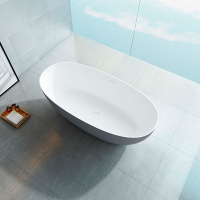 Ванна Solid Surface Vincea VBT-6S01MG, 1700*750*550, серый/белый мат., слив-перелив - Gidratop.ru изображение
