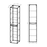 Шкаф Mia VSC-2M170RW-L подвесной, 1700*350*350, R.Wood, левый - Gidratop.ru изображение