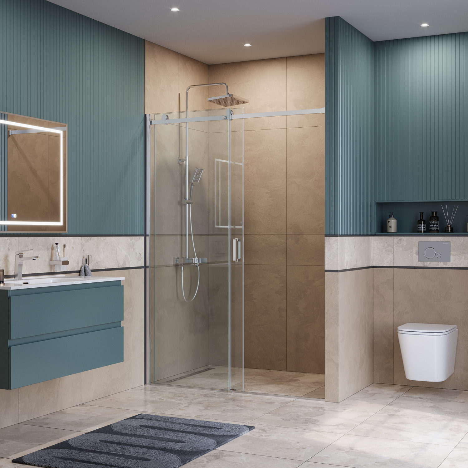 Душевая дверь BelBagno SOFT_CLOSE-2-BF-1-150-C-Cr