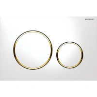 Кнопка смыва Geberit Sigma Type 20 115.882.KK.1, панель и кнопки - белый, кольца - позолота - Gidratop.ru изображение