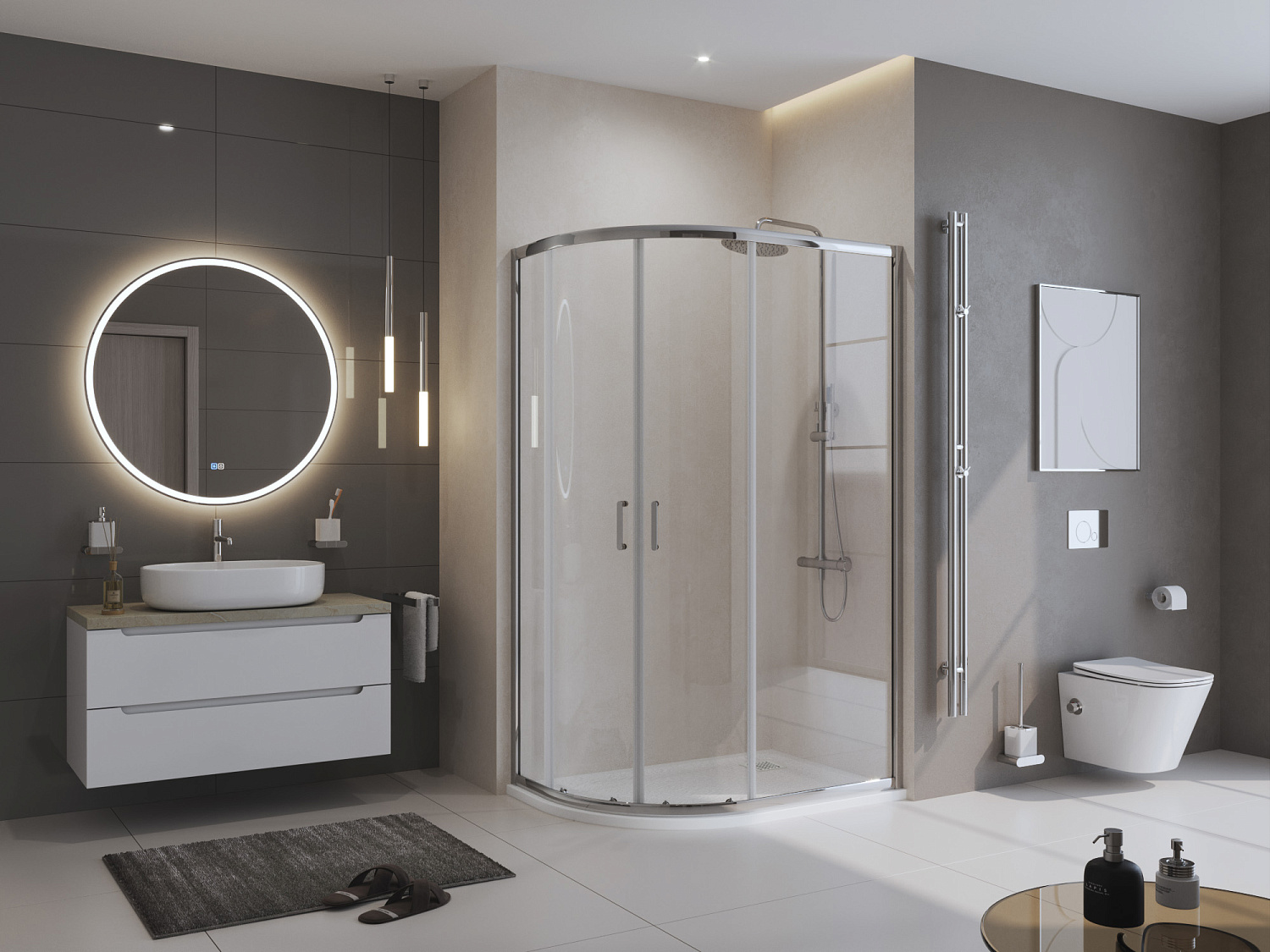 Душевой поддон из искусственного мрамора в комплекте с сифоном BelBagno UNO TRAY-MR-UNO-RH-120/80-550-35-W-R-BO