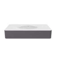 Раковина Caprise VCB-4CA100MWG, Corian, цвет белый матовый + серый матовый - Gidratop.ru изображение