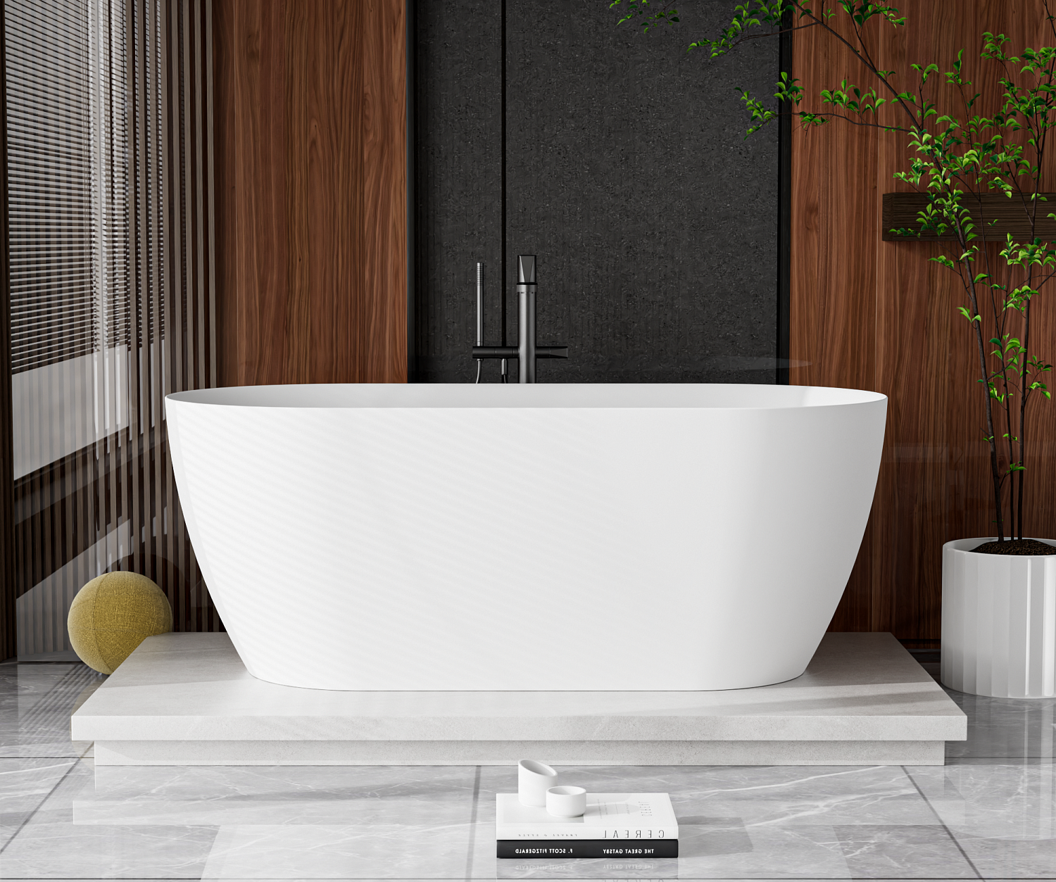 Ванна из искусственного камня Solid Surface CEZARES CZR-RELAX-150-75-57-SSB