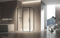 Душевой уголок Slim 8mm VSR-6SL8011CLB, 1100*800, черный, стекло прозрачное - Gidratop.ru изображение
