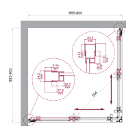Душевой уголок BelBagno LUCE-A-2-90-P-ORO - Gidratop.ru изображение