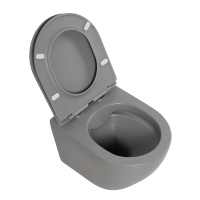 Унитаз подвесной безободковый BelBagno COLORATO BB062CHR-GR/BB062SC-GR - Gidratop.ru изображение