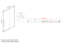 Душевая дверь Arno VPS-1A150CL, 1500, хром, стекло прозрачное - Gidratop.ru изображение