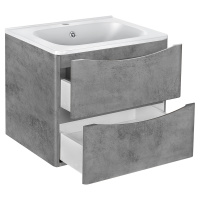База под раковину Vico 600 подвесная, 2 выкатных ящика soft close, Beton - Gidratop.ru изображение
