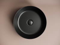 Умывальник чаша накладная круглая (цвет Черный Матовый) Element 390x390x120мм - Gidratop.ru изображение