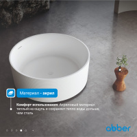 Акриловая ванна ABBER AB9442 белая - Gidratop.ru изображение
