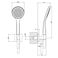 Gessi Emporio shower душевой комплект, состоящий из вывода воды, держателя, шланга 1,50 м и лейки, цвет: Black XL - Gidratop.ru изображение