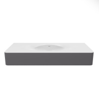 Раковина Caprise VCB-4CA120MWG, Corian, цвет белый матовый + серый матовый - Gidratop.ru изображение