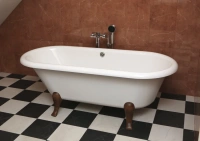 Квариловая ванна Villeroy&Boch Hommage 177 x 77 см UBQ180HOM7V-01 на деревянных ножках - Gidratop.ru изображение