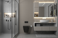 Комплект подвесной унитаз ABBER Rechteck AC1201MB черный матовый с инсталляцией AC0105 и кнопкой AC0120MCH матовый хром - Gidratop.ru изображение