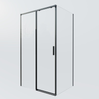 Душевой уголок Soft 2 VSR-3SO28010CLB, 1000*800, черный, стекло прозрачное - Gidratop.ru изображение