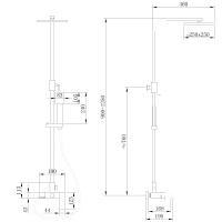 Душевая стойка ABBER Wasserfall AF8616 с изливом, хром - Gidratop.ru изображение