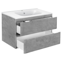 База под раковину Vico 800 подвесная, 2 выкатных ящика soft close, Beton - Gidratop.ru изображение