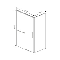 Душевой уголок Slim Soft VSR-1SS1011CLGM, 1100*1000, вороненая сталь, стекло прозрачное - Gidratop.ru изображение