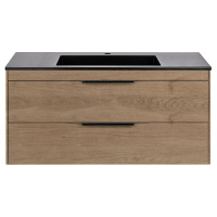 База под раковину Chiara 2D 1000 подвесная, 2 выкатных ящика soft-close, N.Oak - Gidratop.ru изображение