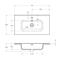 Керамическая раковина BB700/390ETL, 710x390x170 - Gidratop.ru изображение
