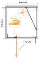Душевой уголок CEZARES SLIDER-AH-1-80-80/90-BR-Cr - Gidratop.ru изображение