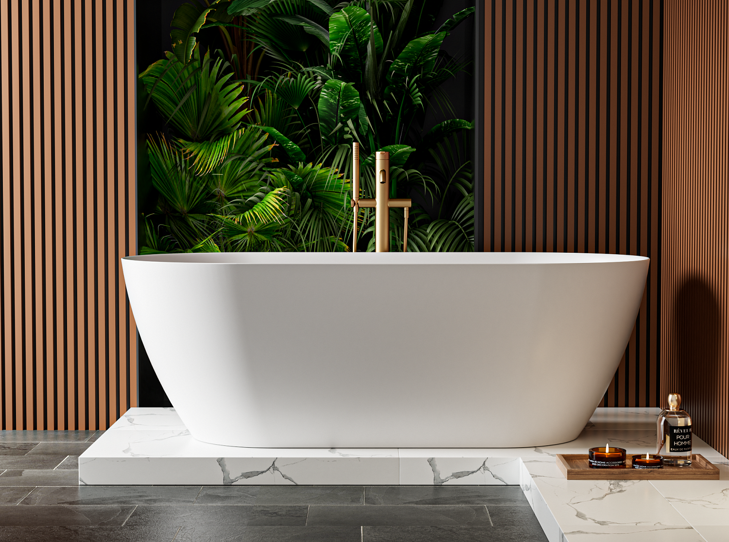 Ванна из искусственного камня Solid Surface CEZARES CZR-RELAX-170-80-57-SSB