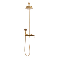 OLIMP-CD-03/24-L Душевая стойка со смесителем для верхнего и ручного душа, исполнение золото 24 карат - Gidratop.ru изображение