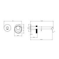 Gessi Anello смеситель настенный, с изливом 194-214 мм, цвет Black XL (внешняя часть) - Gidratop.ru изображение