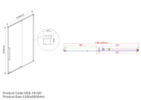 Душевая дверь Arno VPS-1A120CG, 1200, хром, стекло тонированное - Gidratop.ru изображение