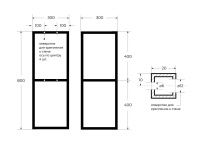 CADRO металлическая двухъярусная сварная подвесная полка, 300х300х800, CADRO-30/30/80-2C-SO-MET-ST - Gidratop.ru изображение