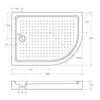 акриловый поддон CEZARES TRAY-A-RH-120/90-55-15-W-L - Gidratop.ru изображение