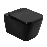 Унитаз подвесной безободковый BelBagno ARDENTE-C, черный BB3202CHR-MB/BB3202SC-MB - Gidratop.ru изображение