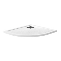 Душевой поддон из искусственного мрамора в комплекте с сифоном BelBagno UNO TRAY-MR-UNO-R-90-550-35-W-NO - Gidratop.ru изображение