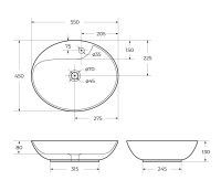 Раковина накладная керамическая BB1370 - Gidratop.ru изображение
