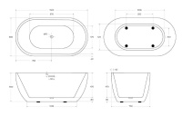 Акриловая ванна BELBAGNO BB70-1500-800 - Gidratop.ru изображение