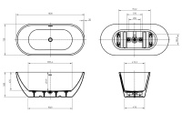Акриловая ванна BELBAGNO UNO BB701-1600-730-K - Gidratop.ru изображение