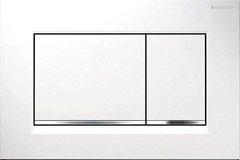 Клавиша Geberit Omega Type 30 115.080.KJ.1, белая, глянцевый хром