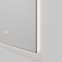 Зеркало LED VLM-4F100GM-2 1000х800 c сенсорным выключателем, антизапотевание, вороненая сталь - Gidratop.ru изображение