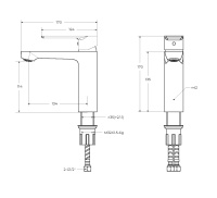 STYLUS-LS-01-W0 Смеситель для раковины однорычажный без донного клапана, хром - Gidratop.ru изображение