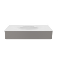 Раковина Caprise VCB-4CA100MWLG, Corian, цвет белый матовый + светло-серый матовый - Gidratop.ru изображение