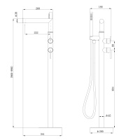Смеситель ABBER Perfekte 316 AF8A15BG отдельностоящий для ванны, золото брашированное - Gidratop.ru изображение