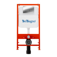 Комплект 4 в 1 Унитаз подвесной с сиденьем BelBagno LOTO BB070CHR/SC+Система инсталляции 2 в 1 BelBagno BB026/BB041CR - Gidratop.ru изображение