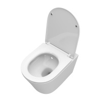 TRE-TOR Унитаз подвесной, безободковый, с системой смыва "Торнадо", с сиденьем soft close, BB5180CH-TOR/SC - Gidratop.ru изображение
