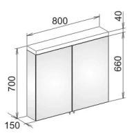 Зеркальный шкаф Keuco Royal Reflex 24003 171301, 80*h70*15 см - Gidratop.ru изображение