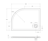 Душевой поддон из искусственного мрамора в комплекте с сифоном BelBagno UNO TRAY-MR-UNO-RH-120/90-550-35-W-L-CR - Gidratop.ru изображение