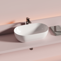 Раковина CERAMICANOVA Twist накладная овальной формы 500x300x140 белый CN12001 - Gidratop.ru изображение