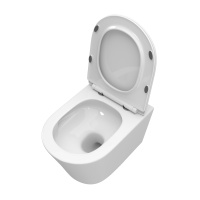 TRE-TOR Унитаз подвесной, безободковый, с системой смыва "Торнадо", с сиденьем soft close, BB5180CH-TOR/SC - Gidratop.ru изображение