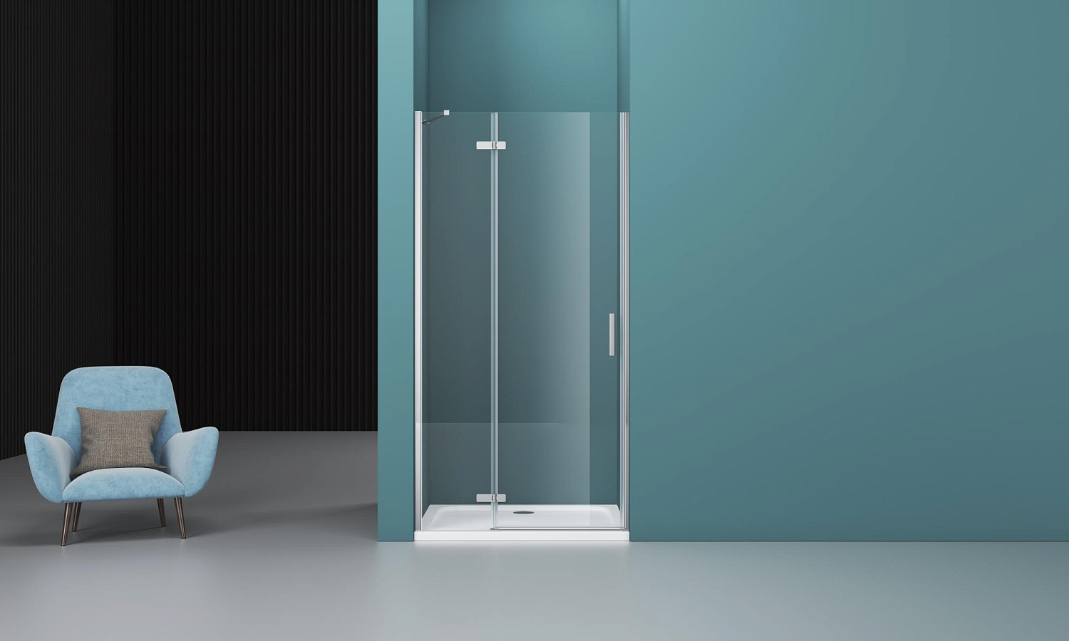 Душевая дверь BelBagno KRAFT-B-12-60/30-C-Cr-L